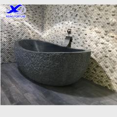 oval natural stone bathtub