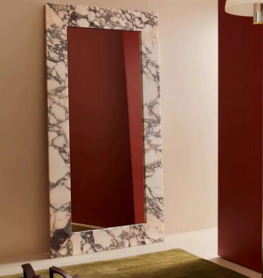 RF-Bvlgari Black Marble Rectangular Full‑Length Floor Mirror